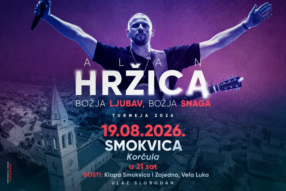 Alan Hržica stiže u Smokvicu: Večer glazbe, zajedništva i snažnih poruka